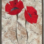 Two Red Poppies on Cream 2