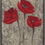 Three Poppies on Grey Brown