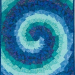 Teal Blue Spiral Art Quilt