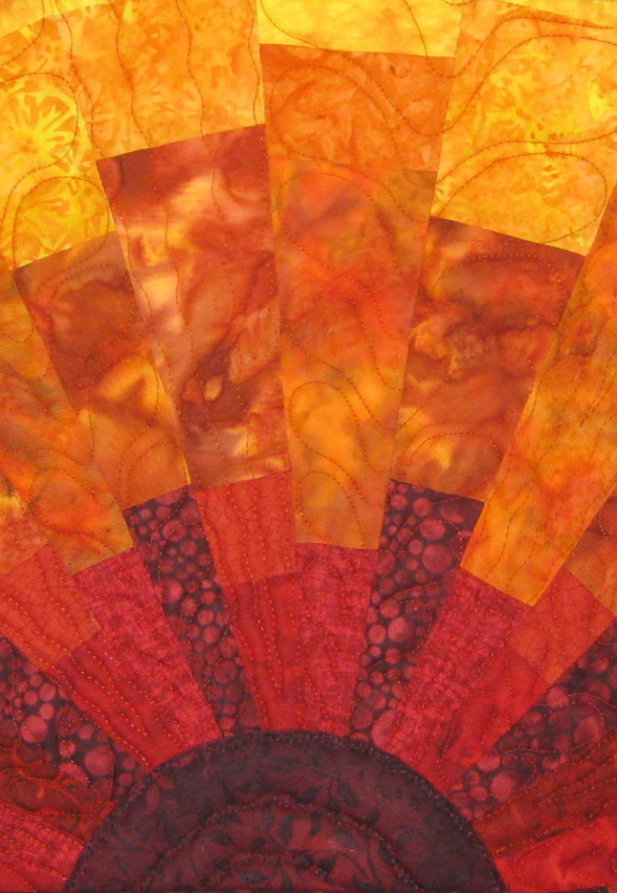 QUILT STITCHING on a sun design quilt Art Quilts by Sharon