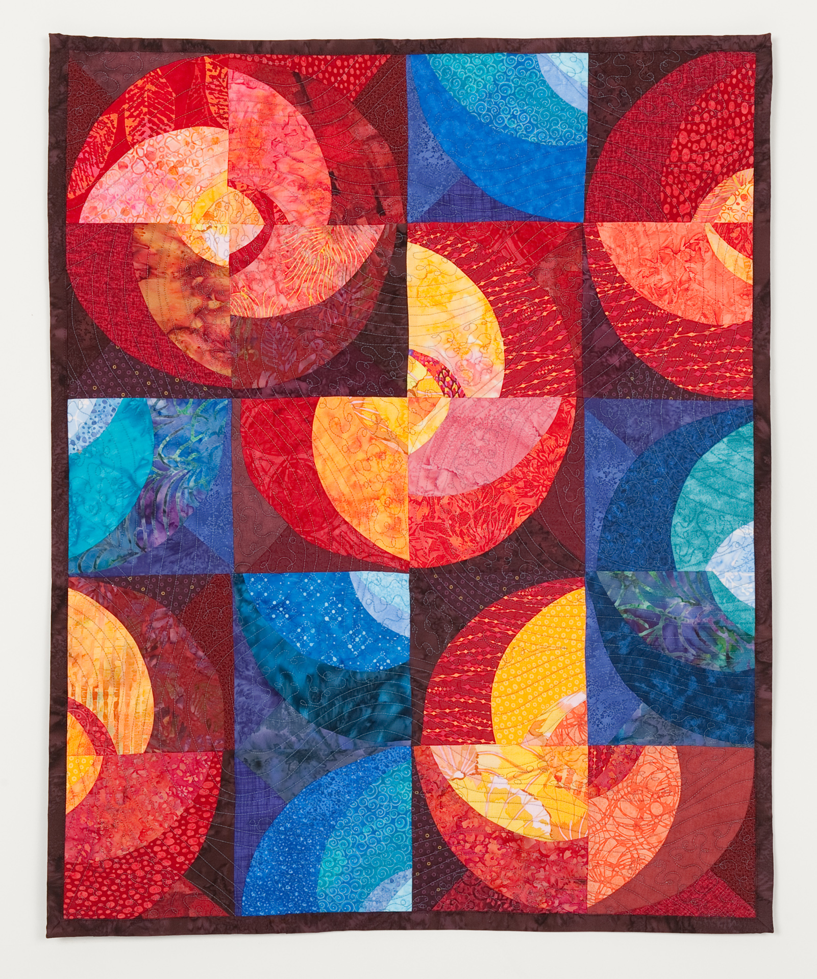 Circles Red Blue Wall Quilt