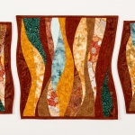 Rust Maroon Teal Triptych