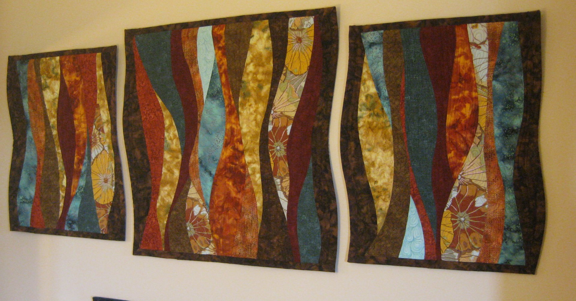 Custom Triptych Wavy Colors