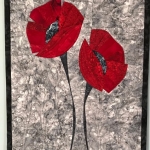 Red Poppies on Grey