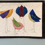 CUSTOM triptych of silly birds