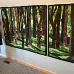 Custom Abstract Trees Triptych