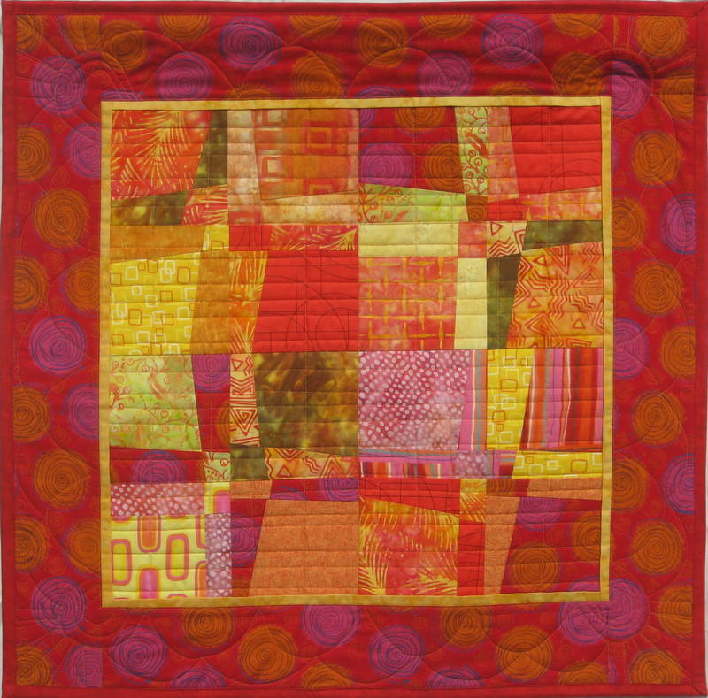 Red Yellow Squares Wall Quilt