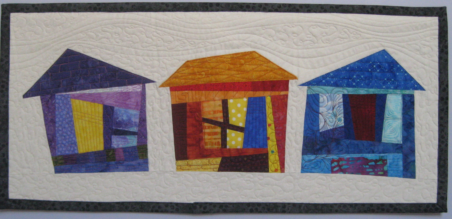 Three Wonky Houses Wall Quilt