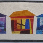 Three Wonky Houses Wall Quilt