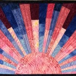 Pink Blue Maroon Blocky Sun