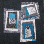 Black Turquoise Wonky Blocks