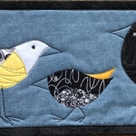 Three Black and White Wacky Birds