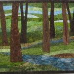 Trees with Stream 6 Art Quilt