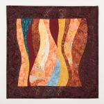 Fancy Stitched Warm Curves Art Quilt