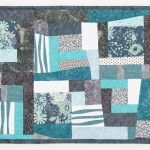 Grey Teal Abstract Art Quilt