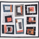 Pink Grey Wonky Blocks Wall Quilt