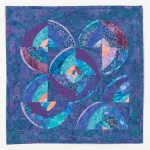 Blue Purple Wonky Circles 1 Art Quilt