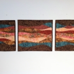 Peach Curves Art Quilt