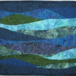 Blue Green Waves Art Quilt