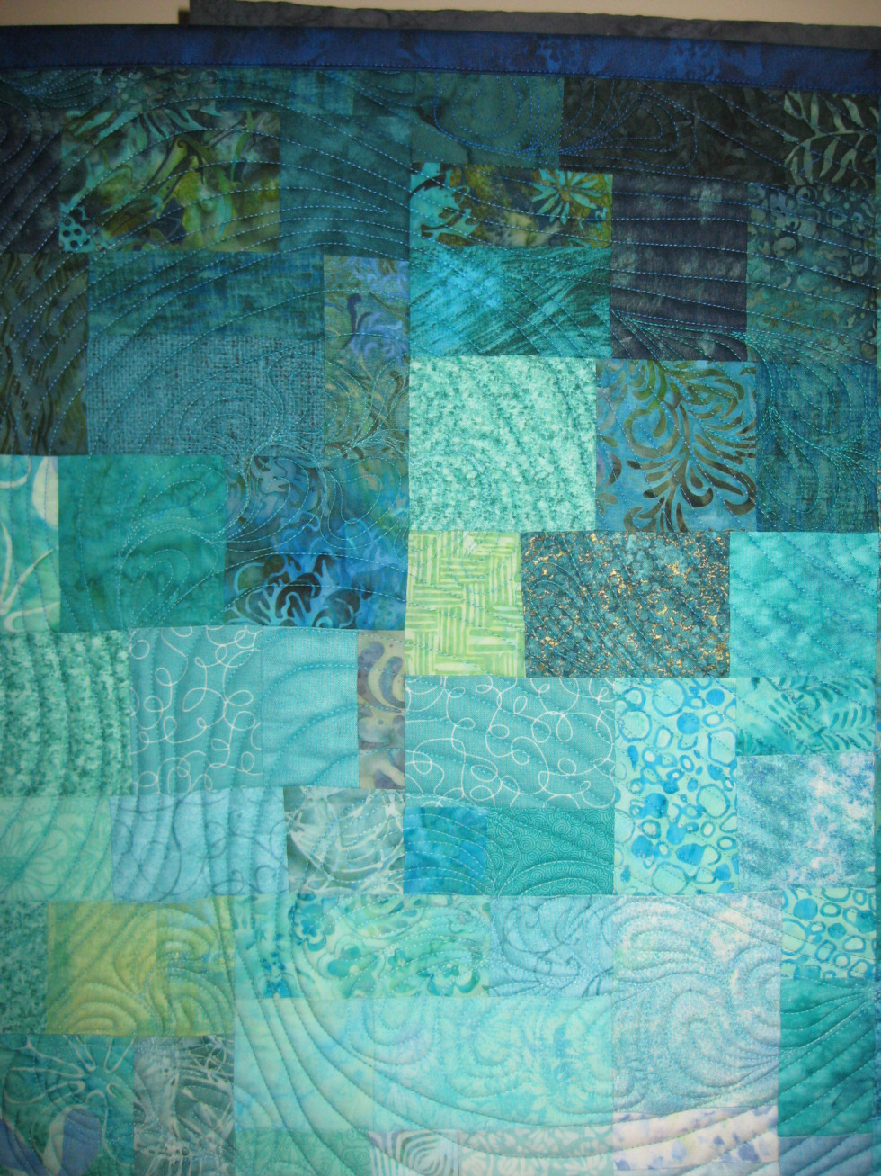Quilt Stitching to enhance Mosaic Art Quilts Art Quilts by Sharon