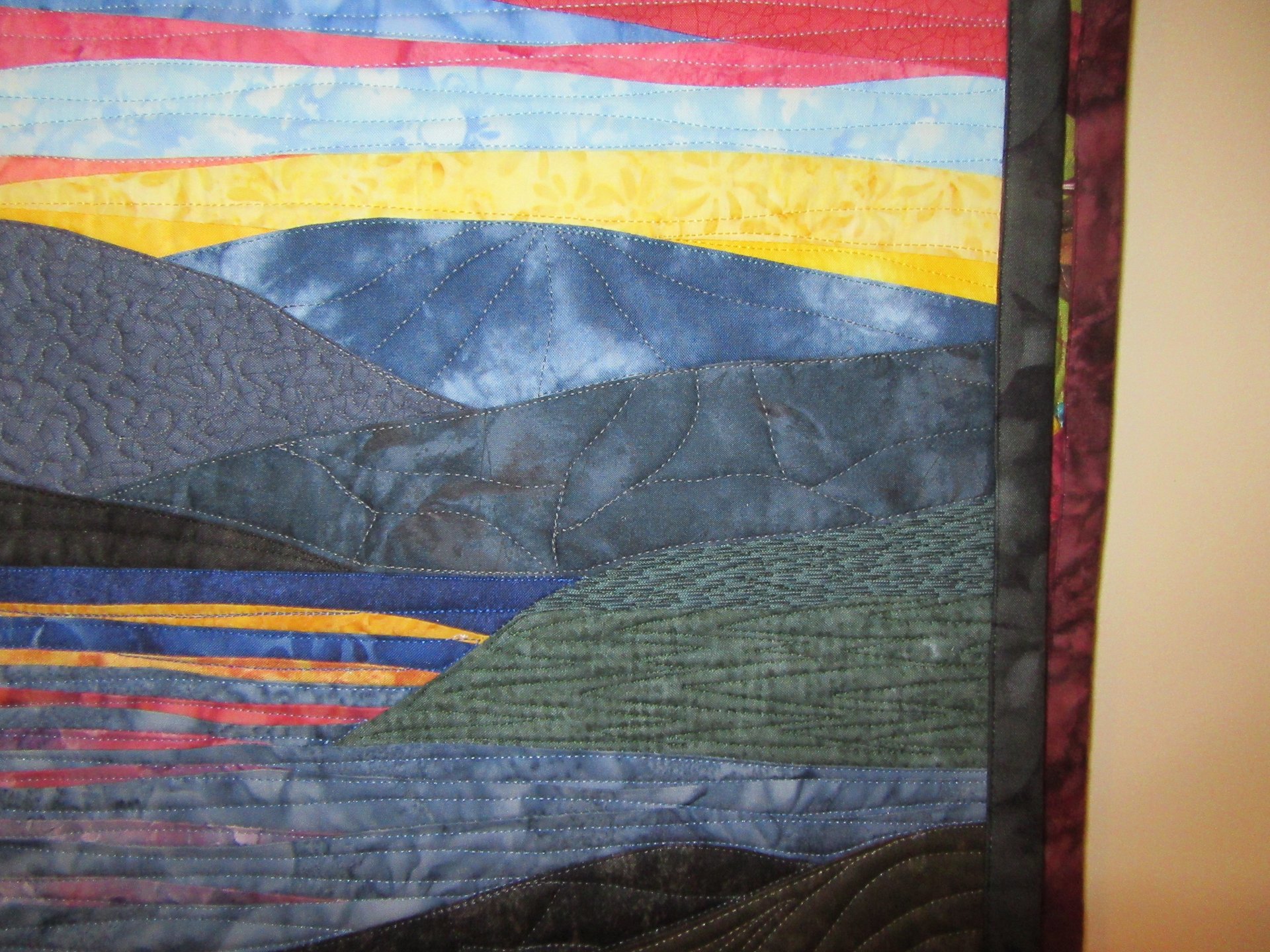 Free Motion Machine Quilting Landscape Quilts Mountains Art Quilts By Sharon